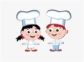 clip art girl and boy in chefs hats 
