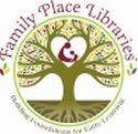 Family Place Libraries Logo, Tree with heart center, parent and child