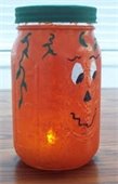 Mason jar painted pumpkin