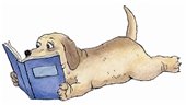 Clip art dog reading book
