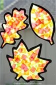 red and yellow leaf suncatchers