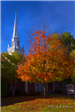 Fall leaves near church