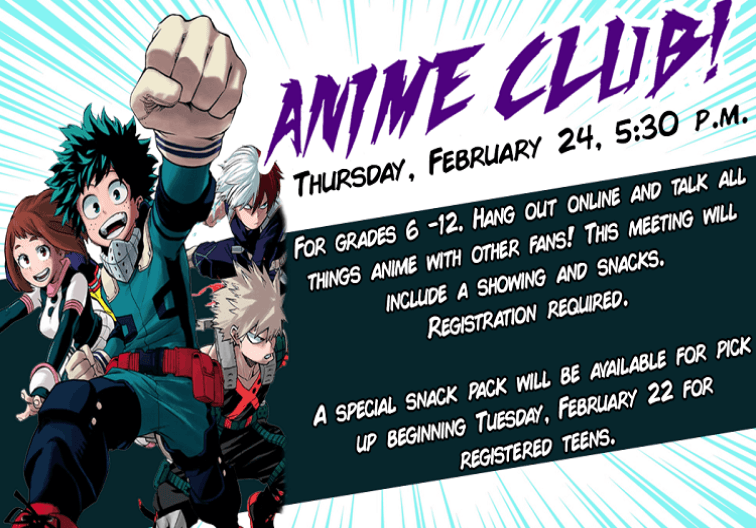 teen anime club february