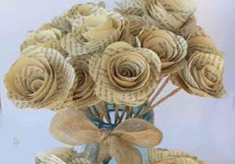 Bouquet of Roses made from Book pages