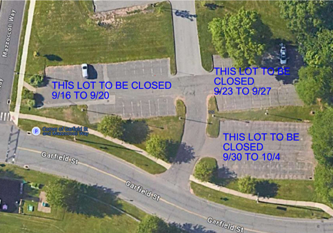 Garfield St. Parking Lot Closures