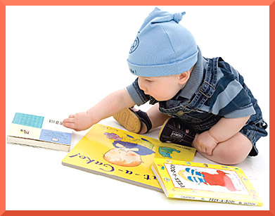 baby reading book