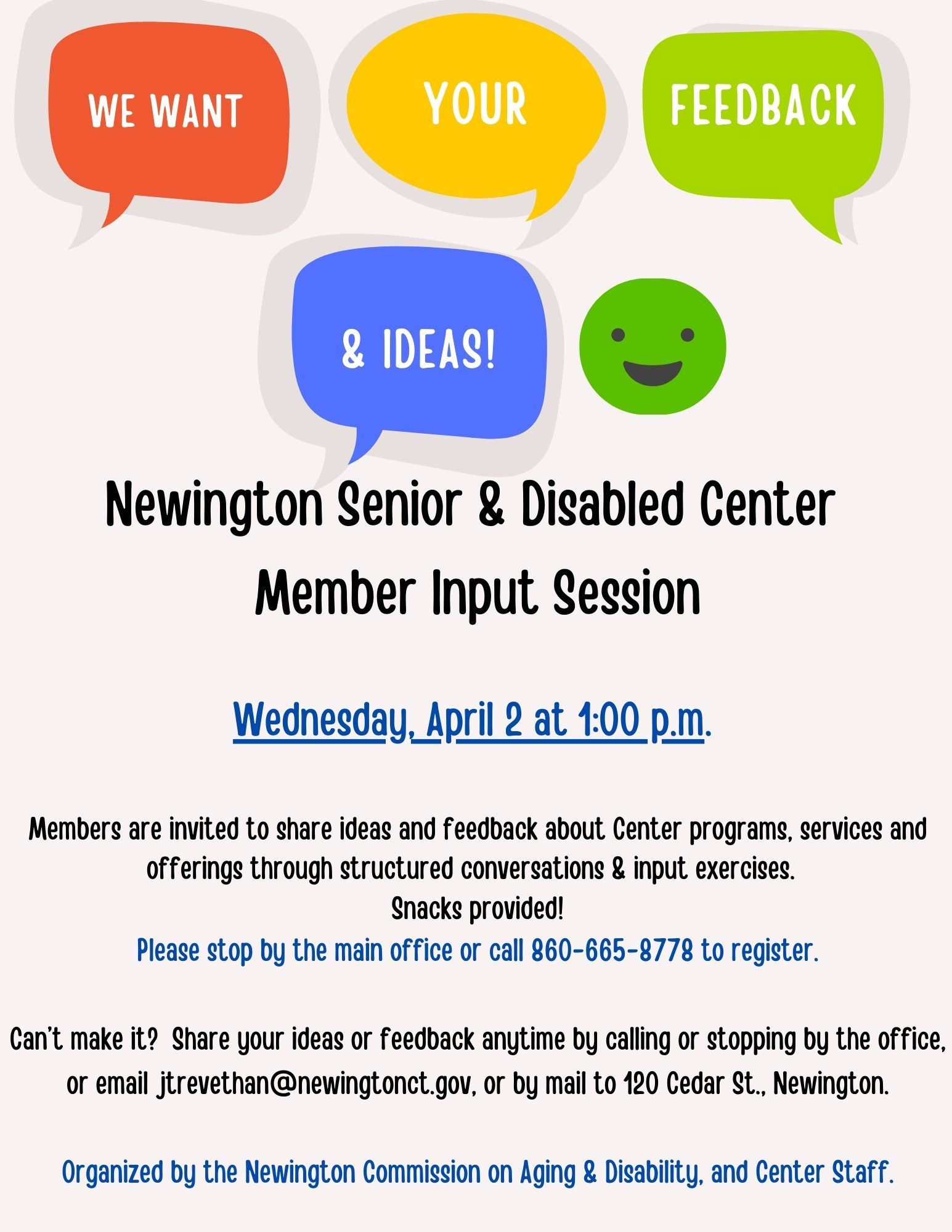 Member Input Session Flyer 4-2-25
