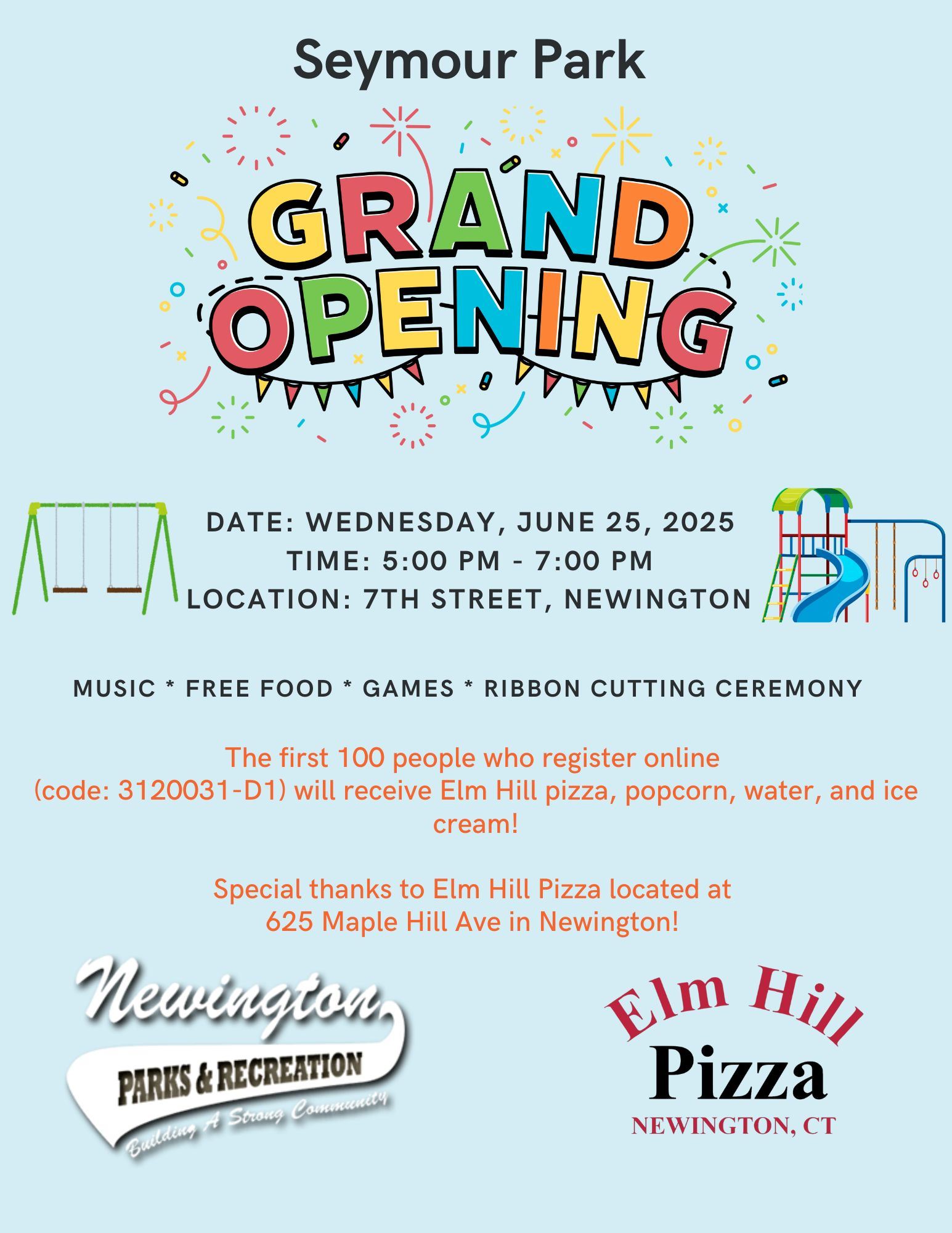 Seymour Park Grand Opening Flyer