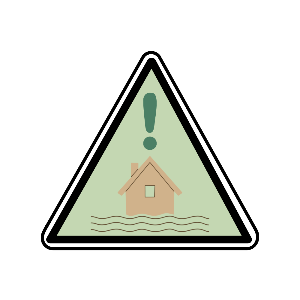 Flood zone hazard sign
