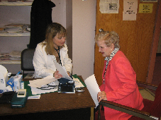 Nurse and person at the wellness clinic